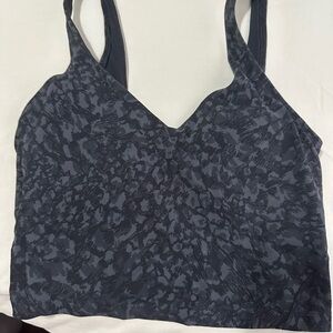 Black Patterned Sports Bra